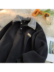 Men's Corduroy Jumper - Stylish Winter Polo