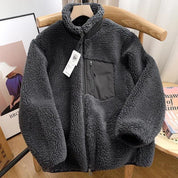 Men's Full-Zip Jacket - Textured Finish with Zippered Chest Pocket