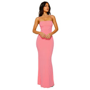 Elegant Backless Maxi Dress with Spaghetti Straps for Women
