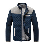 Men's Quilted Jacket - Stand-Up Collar & Zip Front