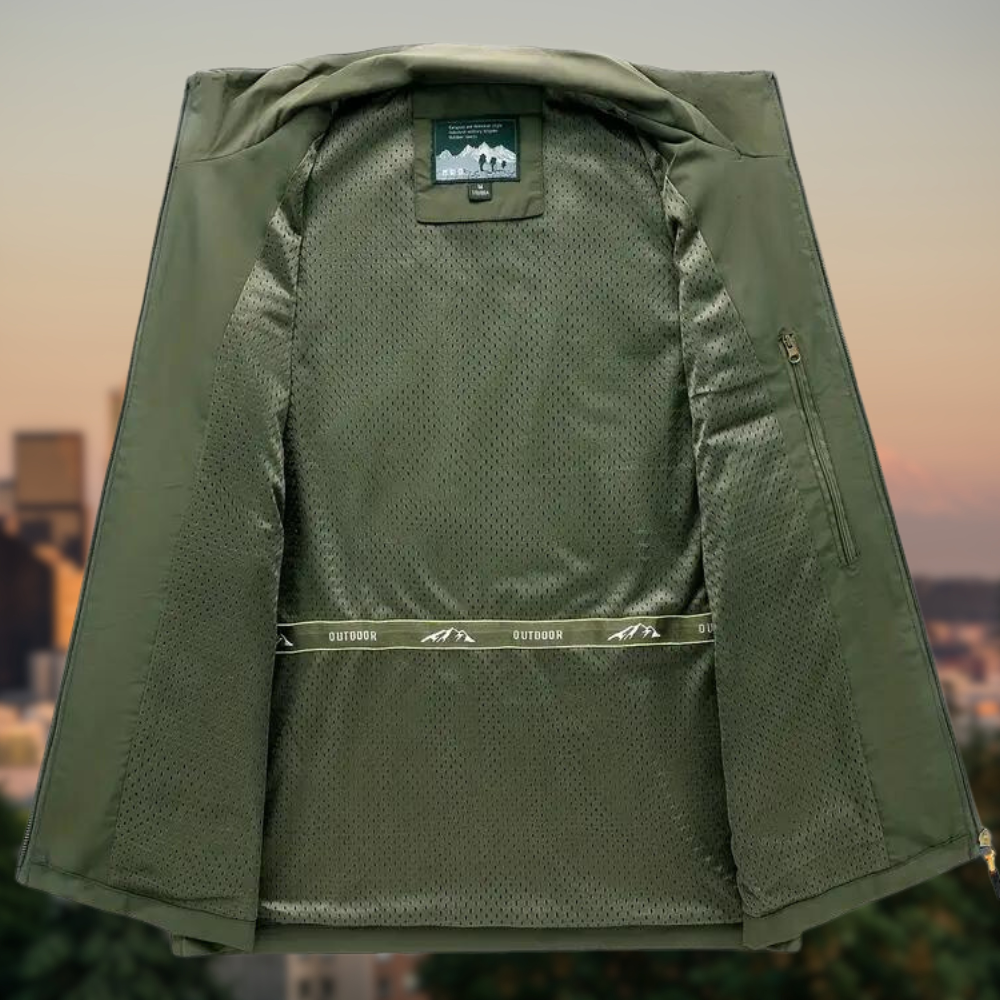 Versatile Multi-Pocket Zip Vest for Men | Sean