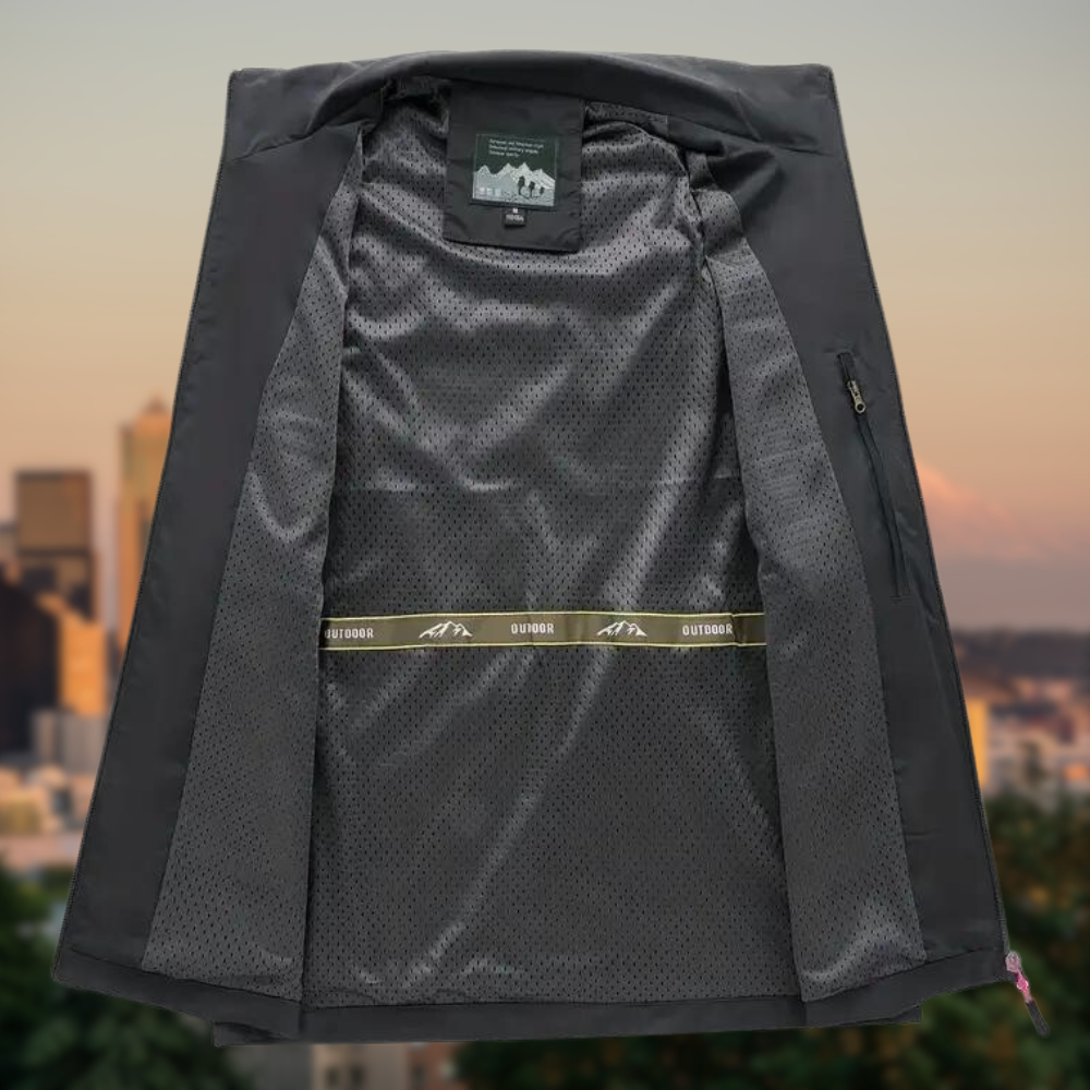 Versatile Multi-Pocket Zip Vest for Men | Sean