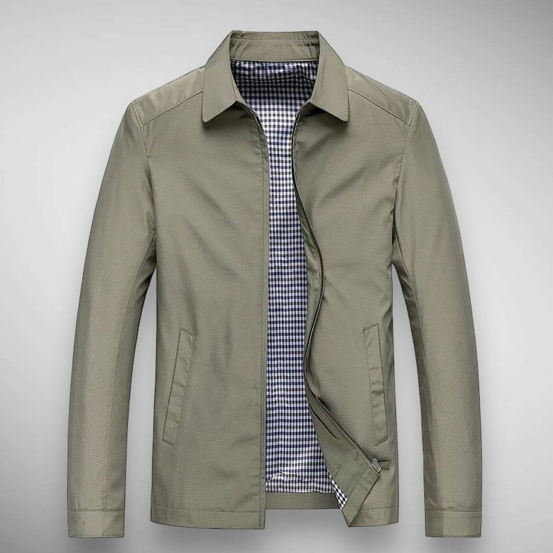 Men's Harrington Jacket - Checked Lining & Classic Collar
