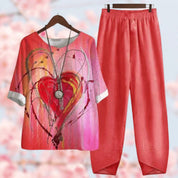 Casual and Modern Top and Trousers Set for Women