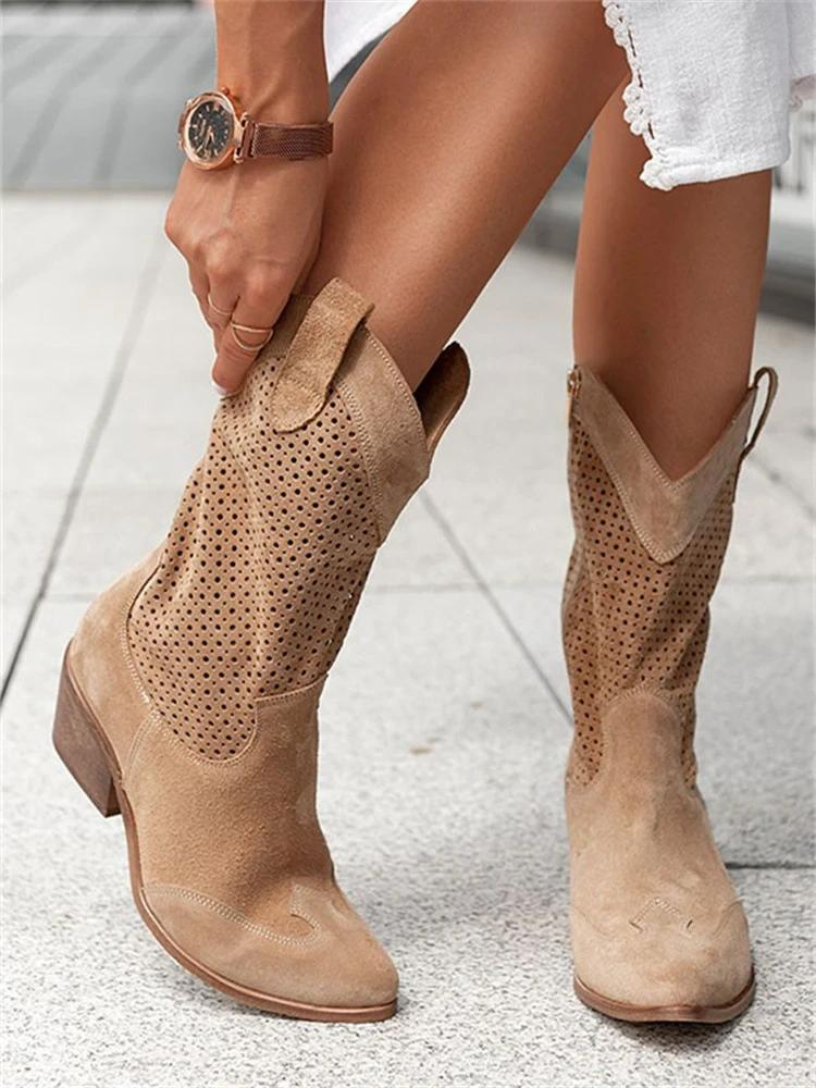 Women's Classic Cowboy Boots - Breathable & Versatile