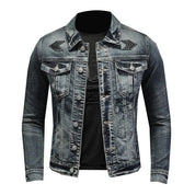 Men's Black Denim Jacket - Stonewashed Style