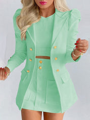 Chic and Elegant Blazer and Mini Skirt Set for Women
