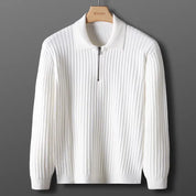 Men's Jumper - Quarter-Zip with Ribbed Design