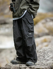 Men's Cargo Trousers - Elasticated Waist and Flap Side Pockets