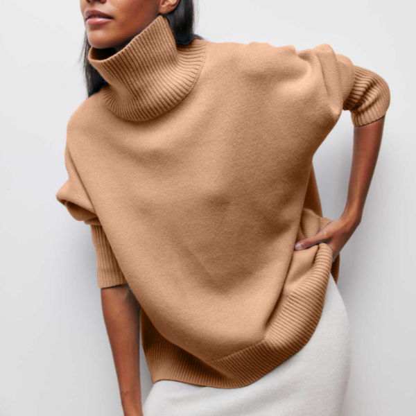 Women's Jumper - High Neck with Ribbed Hem