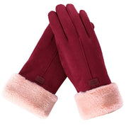 Women's Gloves - Contrast Lined with Velvety Finish