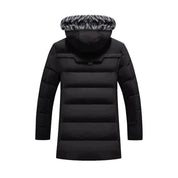 Men's Winter Long Parka - Fluffy Trim Hooded Design