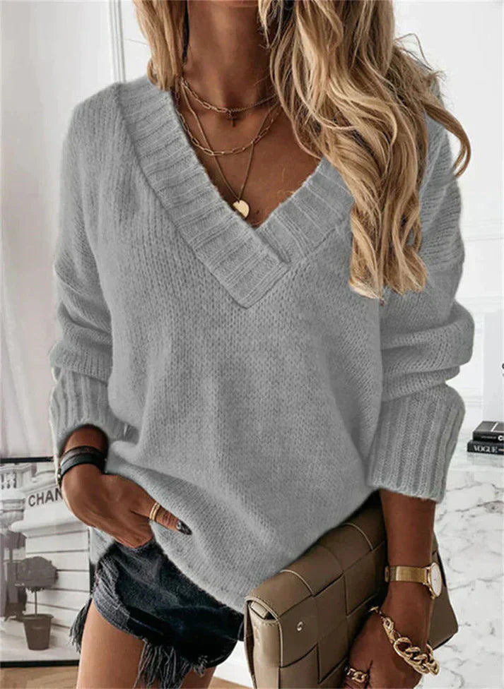 Stylish and Casual V-Neck Sweater for Women