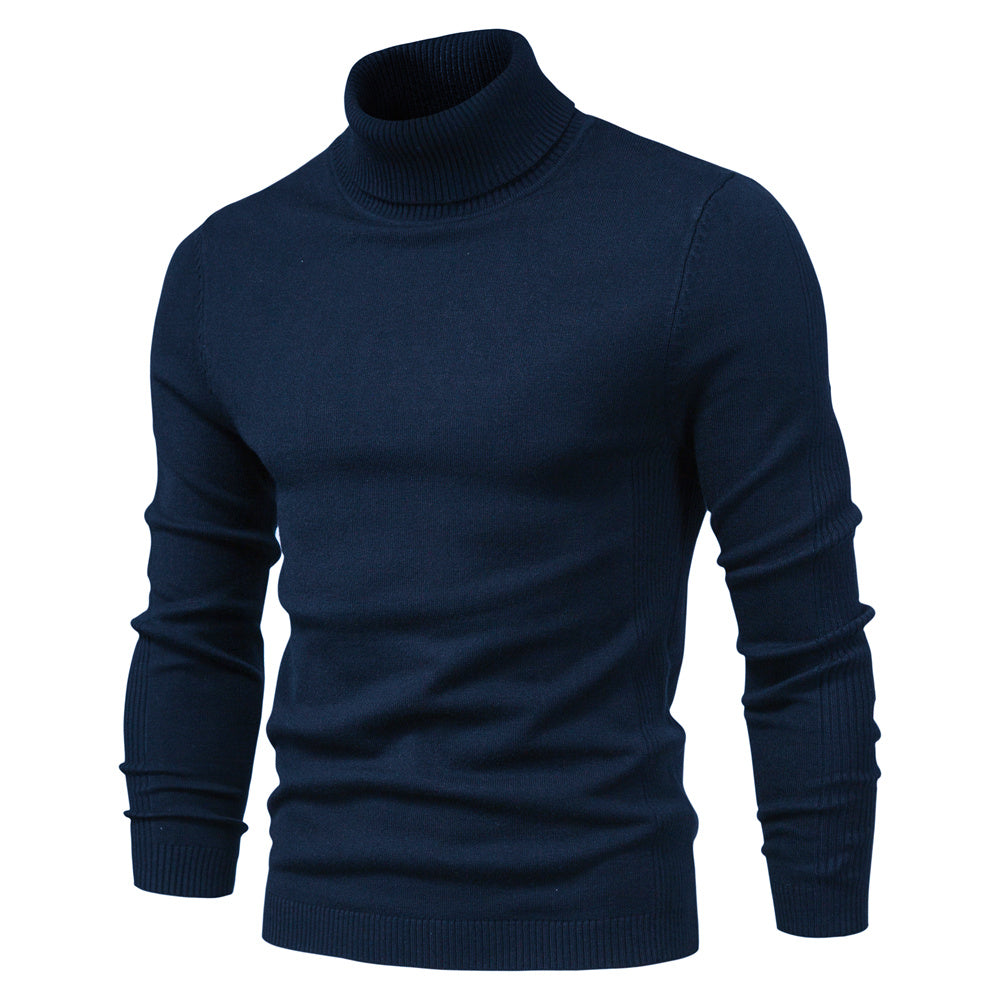 Men's Roll Neck Jumper - Ribbed Slim Fit Design
