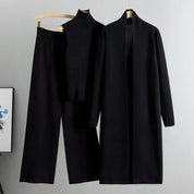 Women's Three-Piece Set - Longline Cardigan and Trousers