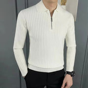 Men's Jumper - Quarter-Zip with Ribbed Design