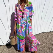 Women's Boho V-Neck Maxi Dress - Flowy, Lightweight & Versatile