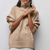 Women's Jumper - High Neck with Ribbed Hem