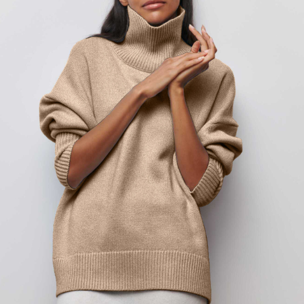 Women's Jumper - High Neck with Ribbed Hem