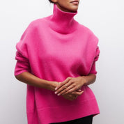 Women's Jumper - High Neck with Ribbed Hem