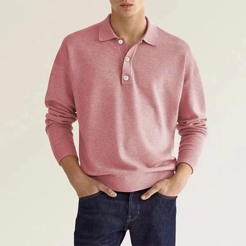 Classic and Trendy Long-Sleeve Polo Shirt for Men