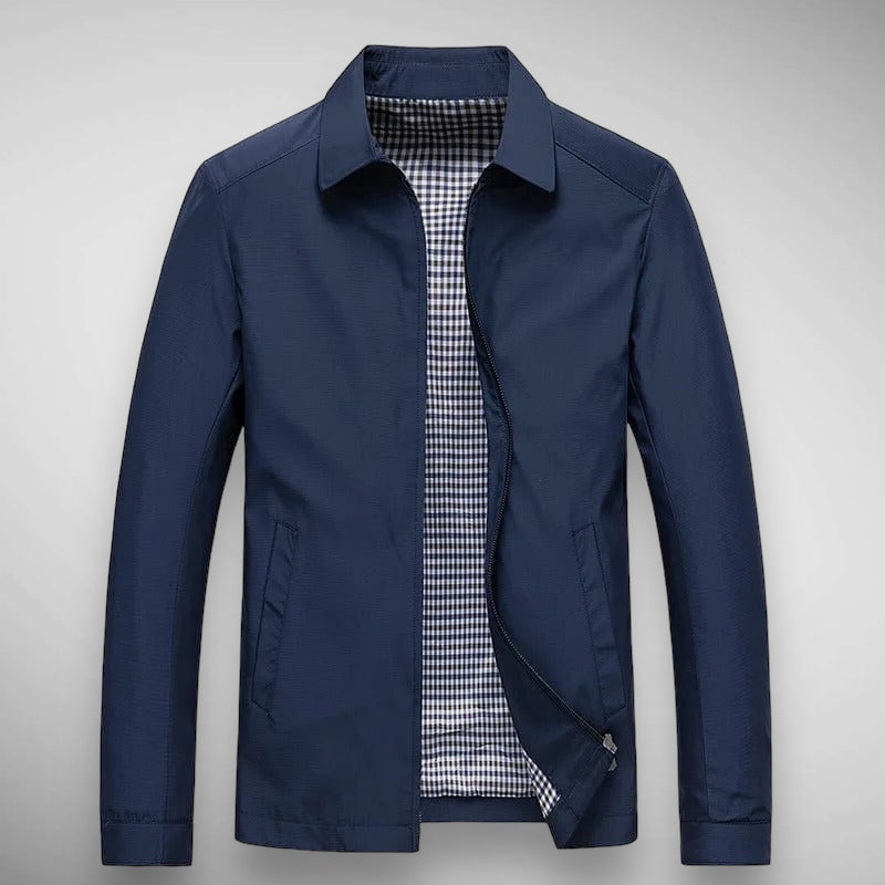 Men's Harrington Jacket - Checked Lining & Classic Collar