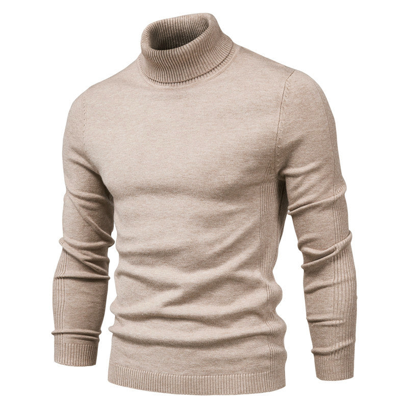 Men's Roll Neck Jumper - Ribbed Slim Fit Design
