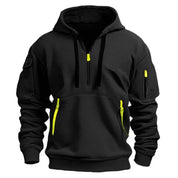 Men's Hoodie – Zip Neck with Multiple Pockets