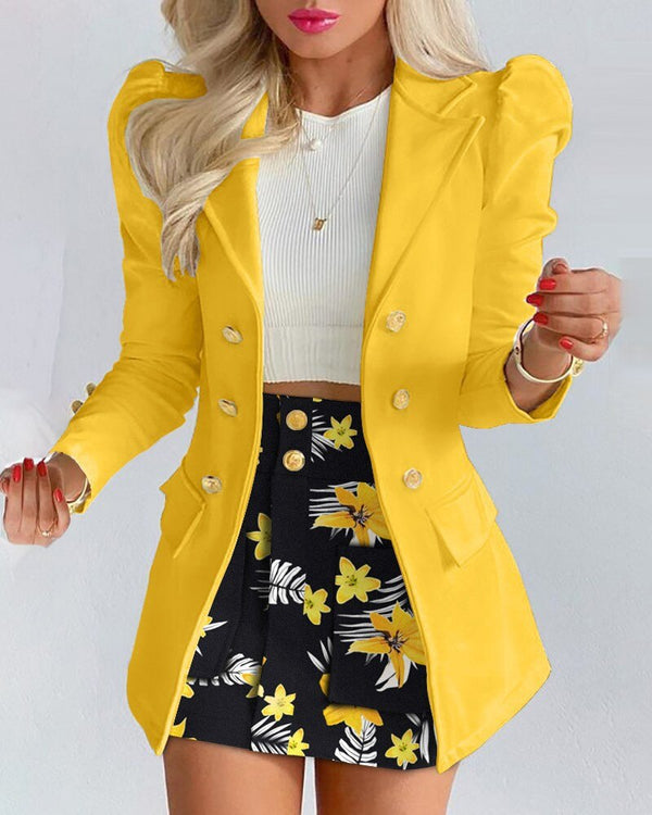 Chic and Elegant Blazer and Mini Skirt Set for Women