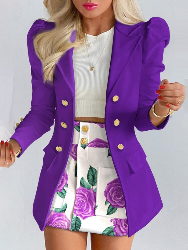 Chic and Elegant Blazer and Mini Skirt Set for Women