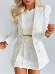 Chic and Elegant Blazer and Mini Skirt Set for Women