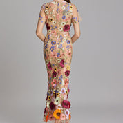 Women's Elegant Embroidered Midi Dress - Sleeveless, Timeless Design