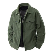 Men's Button-Front Jacket - Shirt Collar and Chest Pockets