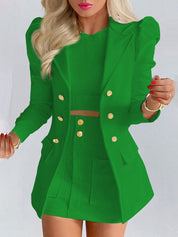 Chic and Elegant Blazer and Mini Skirt Set for Women