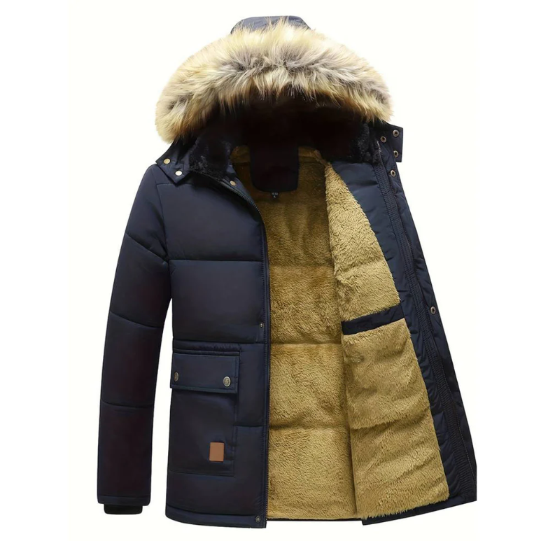 Men's Winter Jacket – Padded Hooded Parka