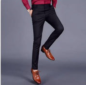 Men's Slim Fit Work Trousers - Flat Front Style
