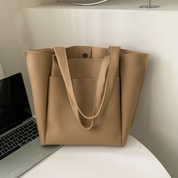 Women's Leather Shoulder Tote  Bag - Luxe Ethical Spacious Versatile
