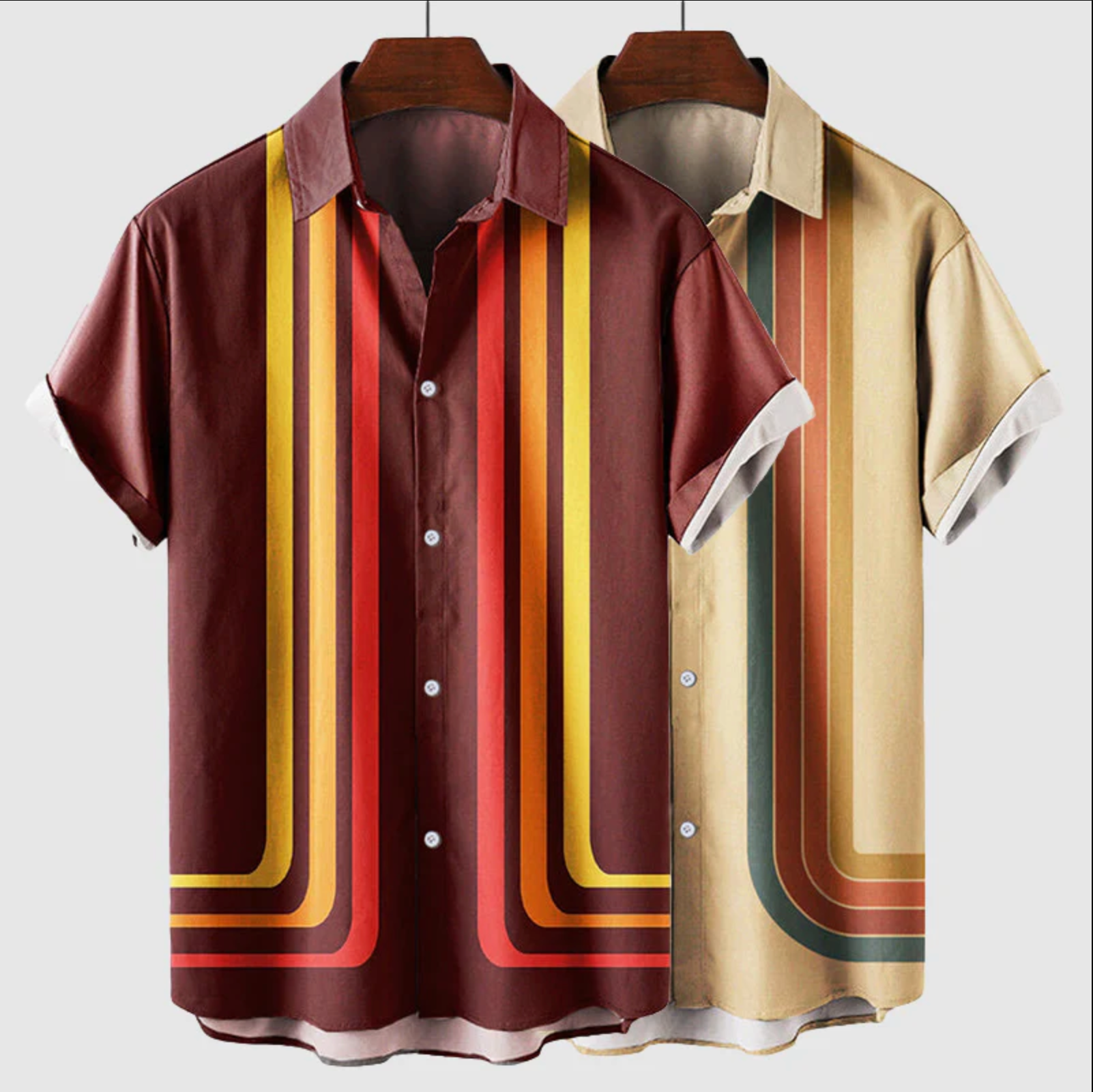 Retro Summer Shirt with Short Sleeves for Men