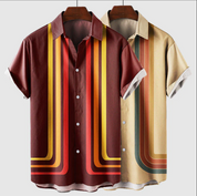 Retro Summer Shirt with Short Sleeves for Men
