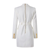 Women's Blazer Dress - Double Breasted with Gold Buttons