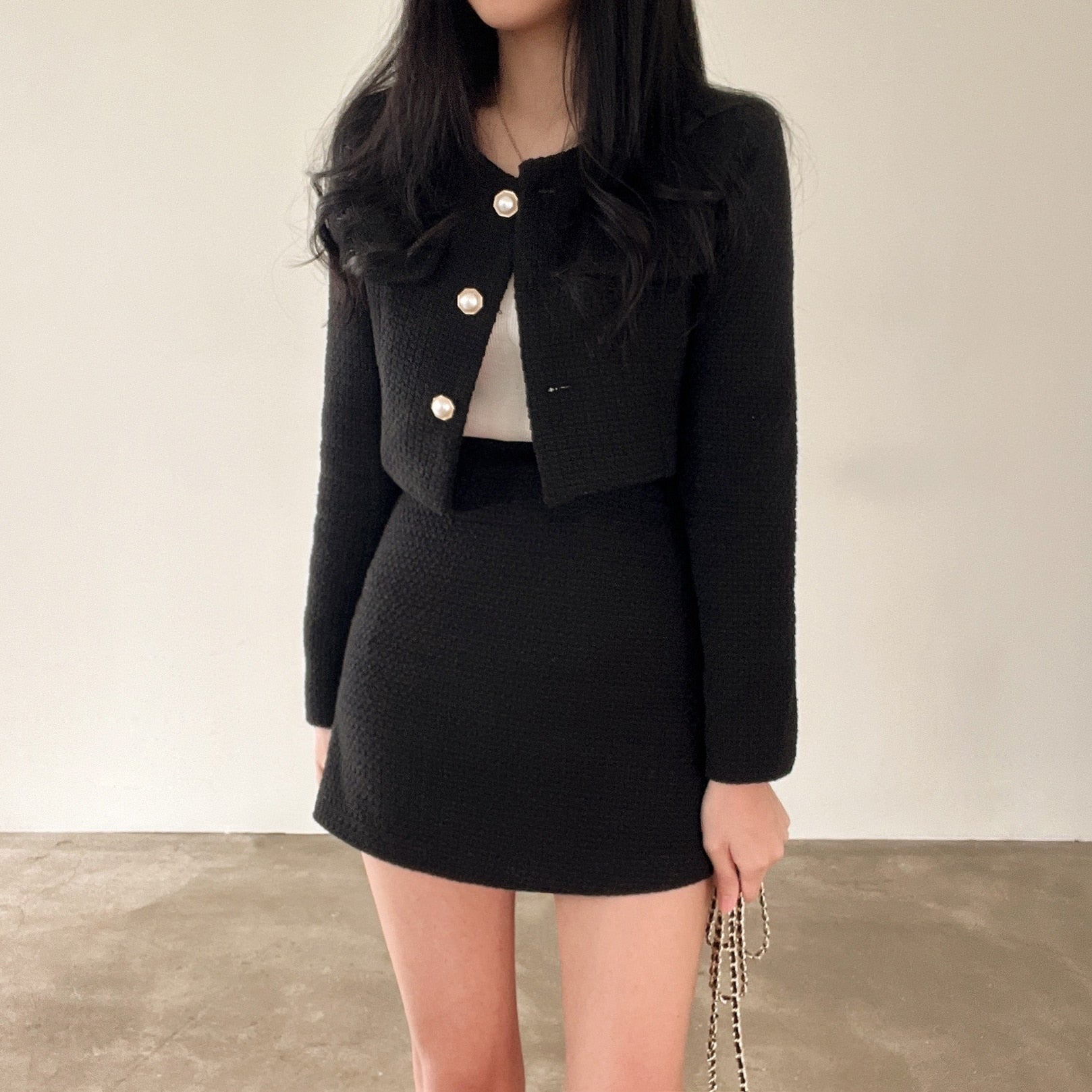Women's Blazer & Skirt Set - Elegant and Comfortable
