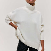 Women's Jumper - High Neck with Ribbed Hem