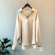 Women's Elegant Long-Sleeved Blouse - Luxurious and Comfortable