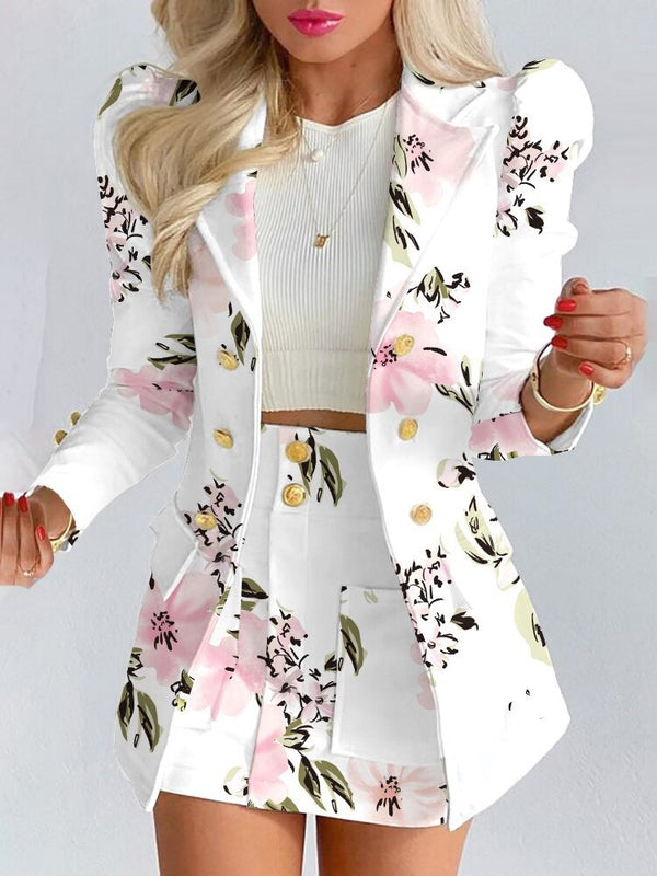 Chic and Elegant Blazer and Mini Skirt Set for Women