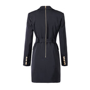 Women's Blazer Dress - Double Breasted with Gold Buttons