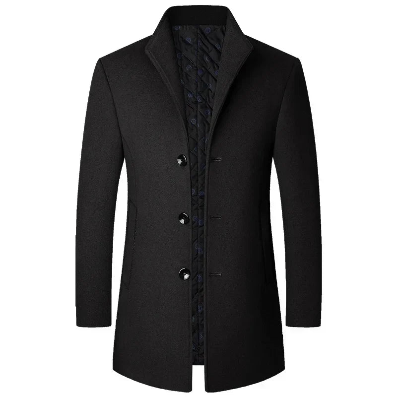 Men’s Coat – Single-Breasted and Quilted Lining