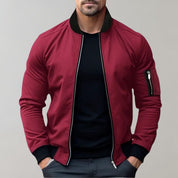 Men's Bomber Jacket - Full Zip with Ribbed Trim