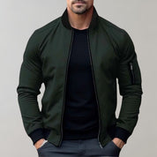 Men's Bomber Jacket - Full Zip with Ribbed Trim