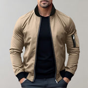 Men's Bomber Jacket - Full Zip with Ribbed Trim
