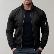 Men's Bomber Jacket - Full Zip with Ribbed Trim